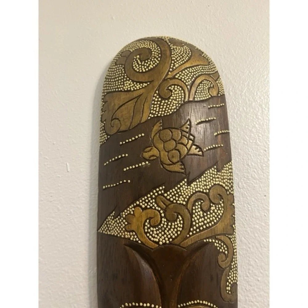 Hand Carved Masque Mask African Style Decor Wooden Wall Decor Hanging Art‎